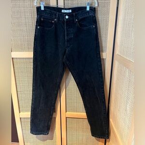 Zara Women’s 30 Black Jeans with Button Fly